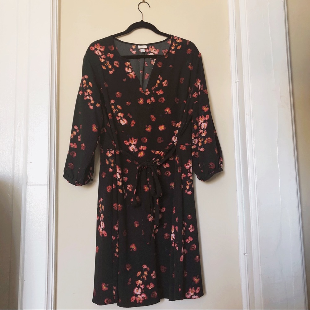 A New Day Navy and Pink A-Line Dress